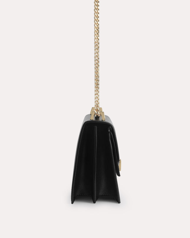 Shoulder Bag with Curved Flap