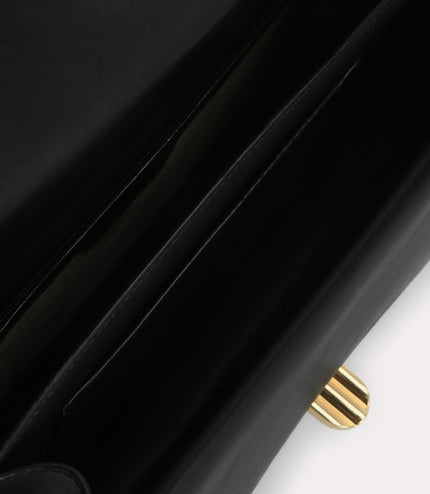 Shoulder Bag with Curved Flap