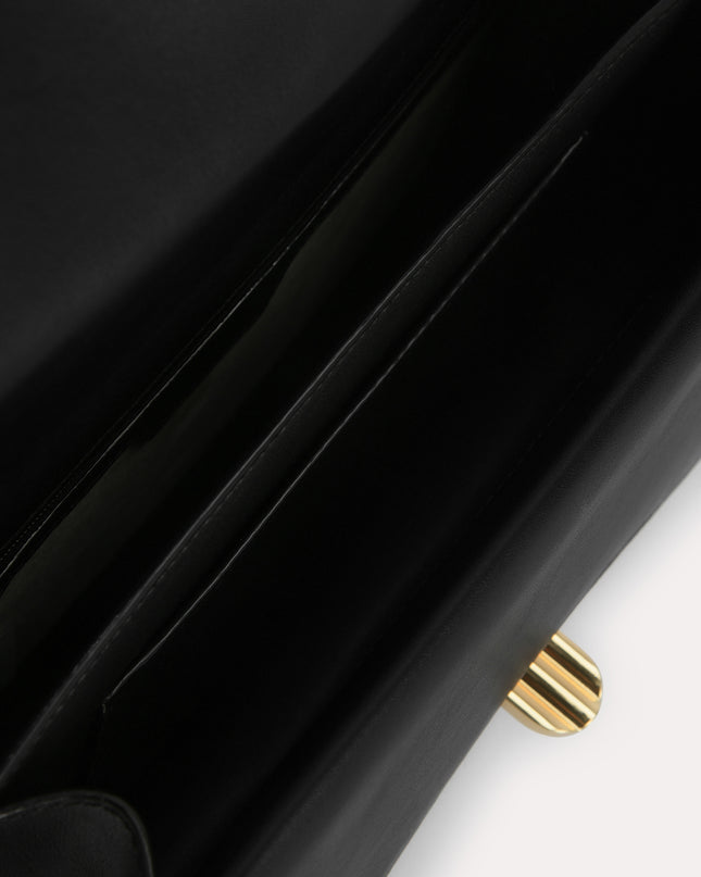 Shoulder Bag with Curved Flap