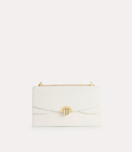 Shoulder Bag with Curved Flap