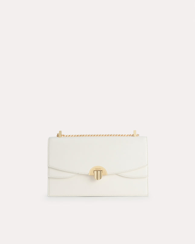Shoulder Bag with Curved Flap