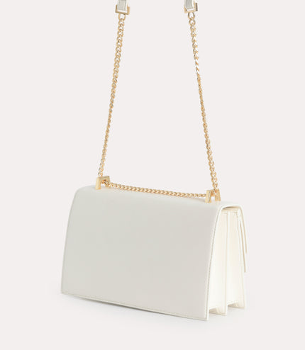 Shoulder Bag with Curved Flap