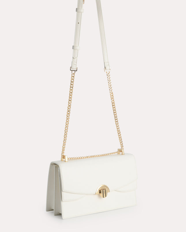 Shoulder Bag with Curved Flap