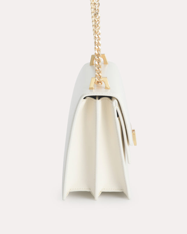 Shoulder Bag with Curved Flap