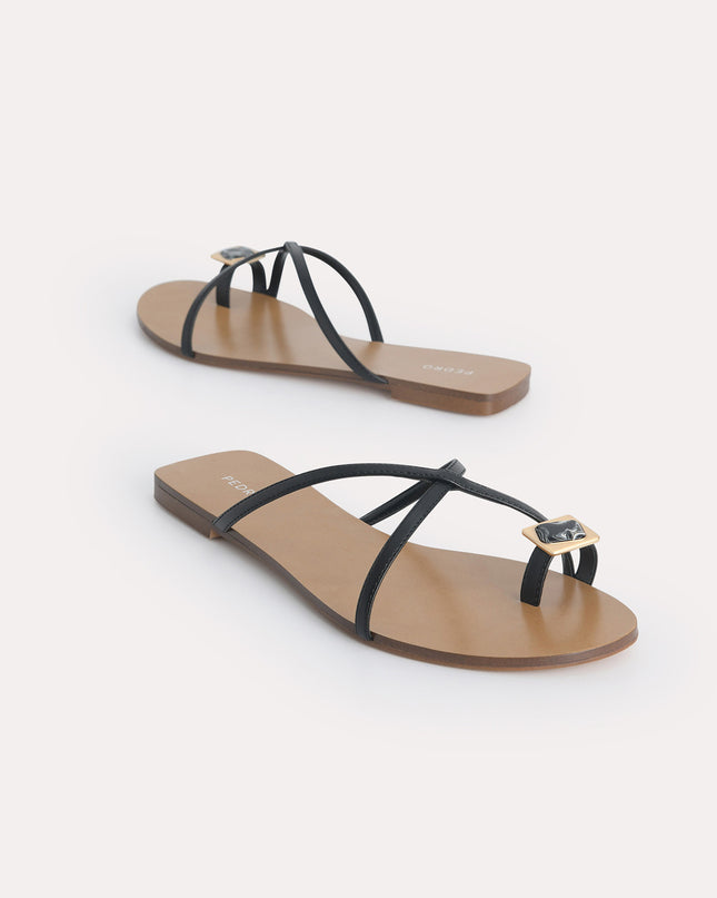 Marbled Toe Loop Sandals