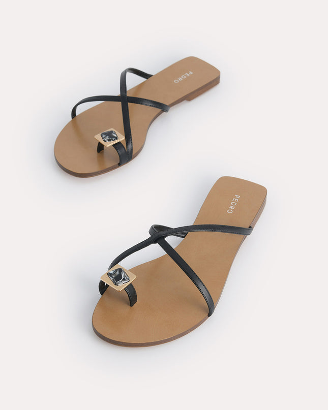 Marbled Toe Loop Sandals