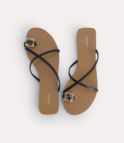 Marbled Toe Loop Sandals