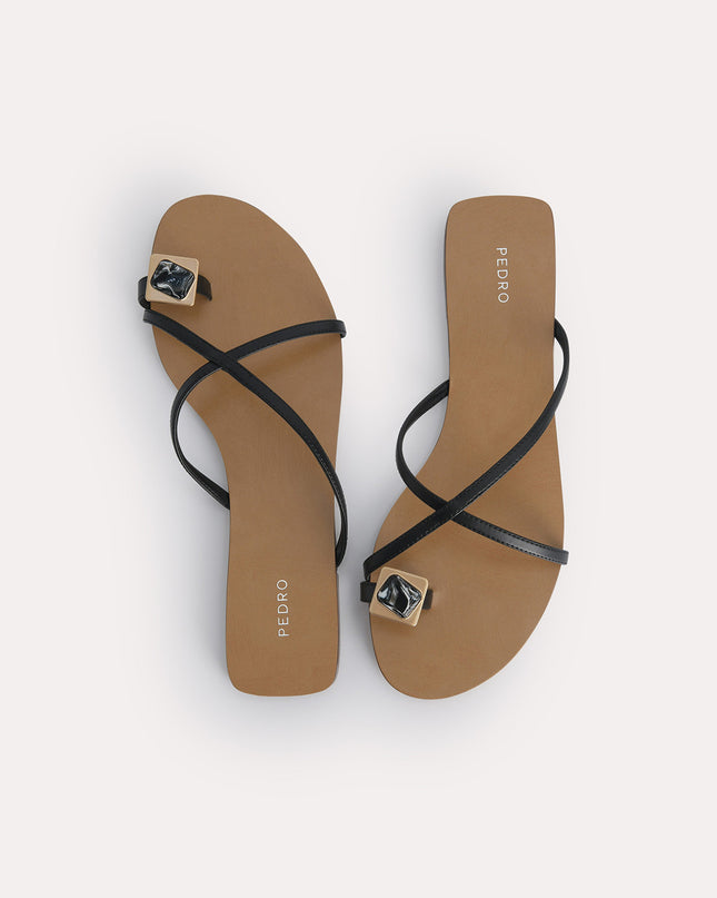 Marbled Toe Loop Sandals