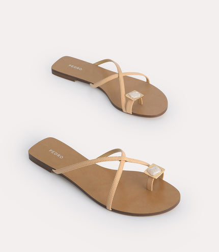 Marbled Toe Loop Sandals