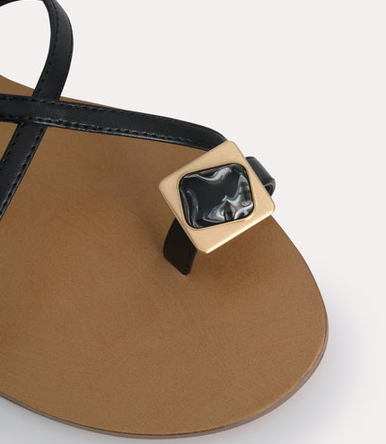 Marbled Toe Loop Sandals