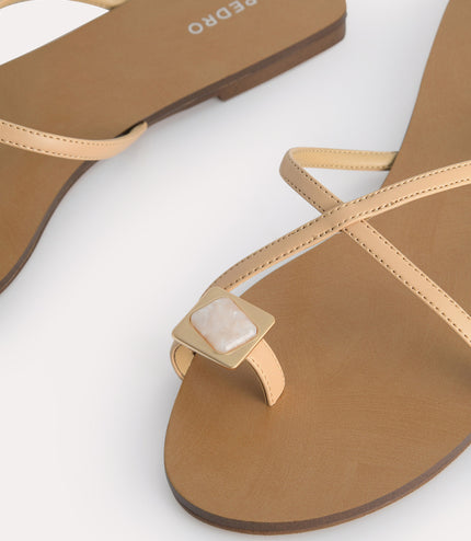 Marbled Toe Loop Sandals