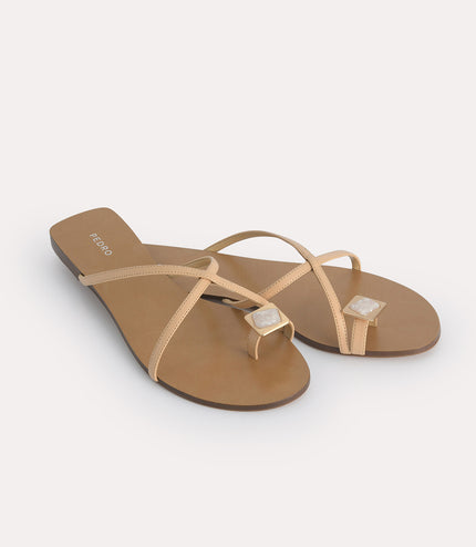 Marbled Toe Loop Sandals