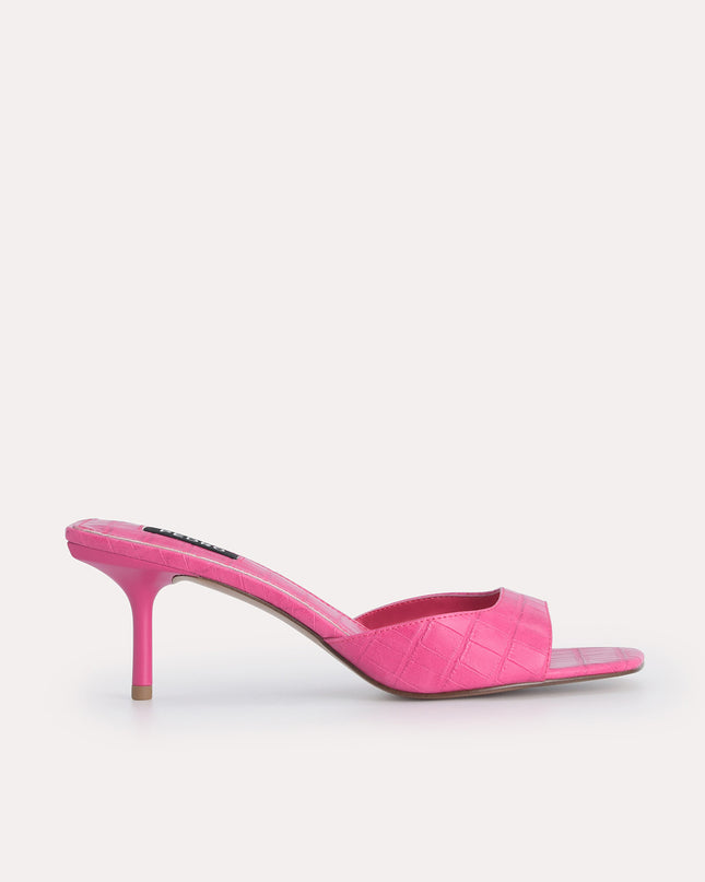 Croc-Effect Heeled Sandals