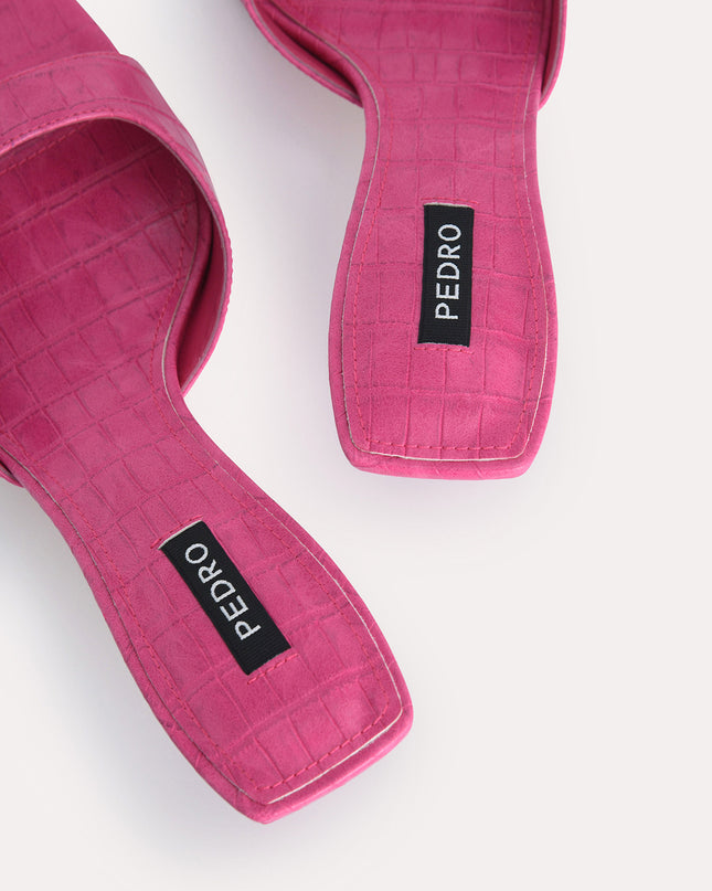Croc-Effect Heeled Sandals