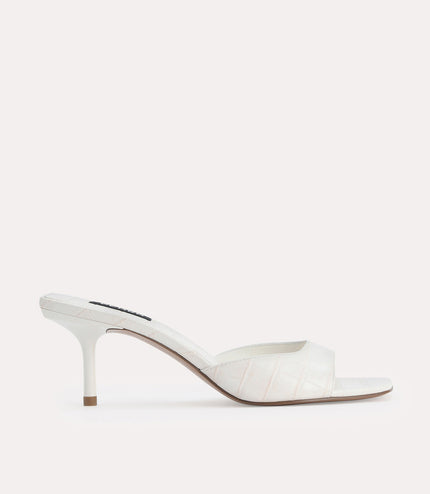 Croc-Effect Heeled Sandals
