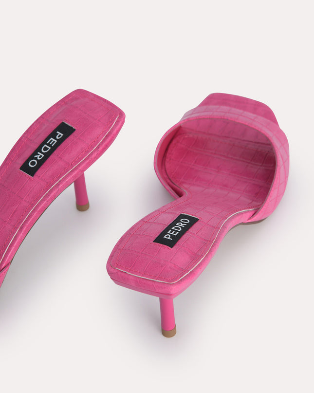 Croc-Effect Heeled Sandals
