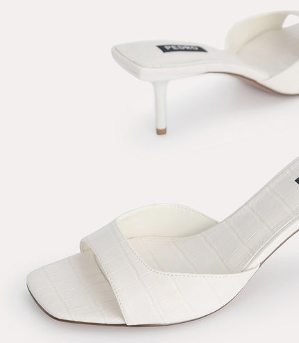 Croc-Effect Heeled Sandals