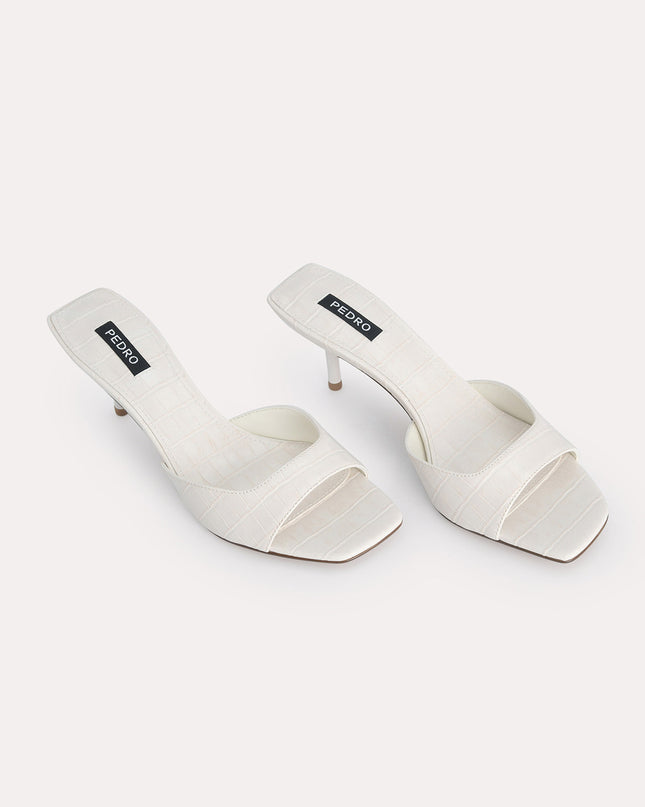 Croc-Effect Heeled Sandals
