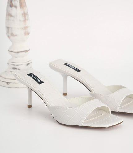 Croc-Effect Heeled Sandals