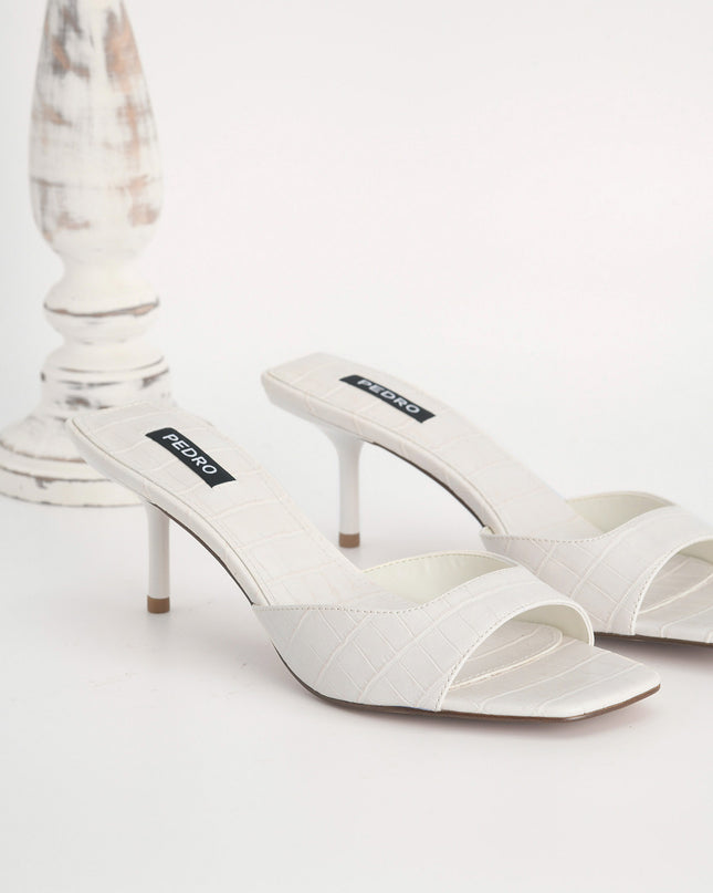 Croc-Effect Heeled Sandals