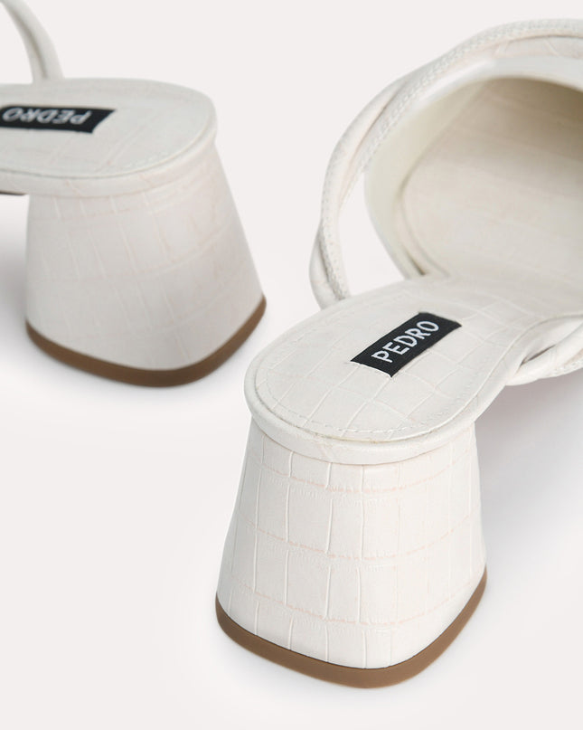 Croc-Effect Heeled Mules