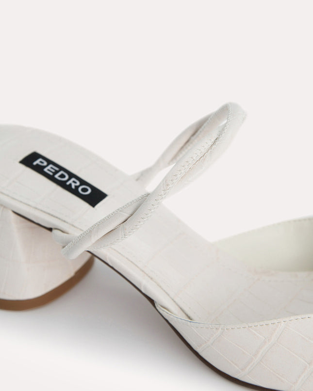 Croc-Effect Heeled Mules