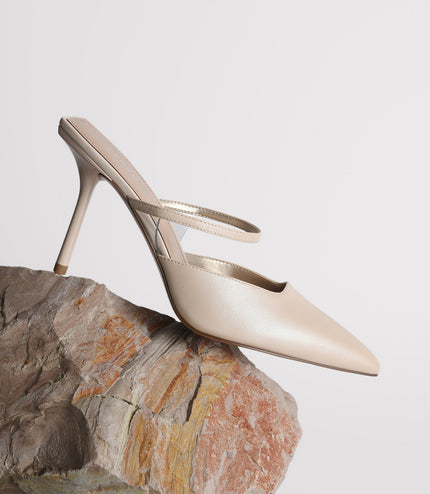 Satin Heeled Mules