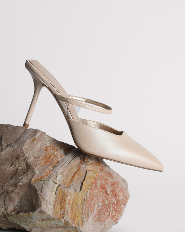 Satin Heeled Mules