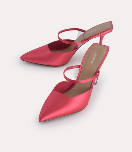 Satin Heeled Mules
