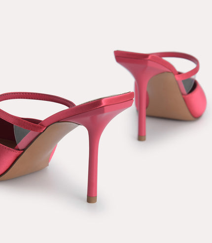 Satin Heeled Mules