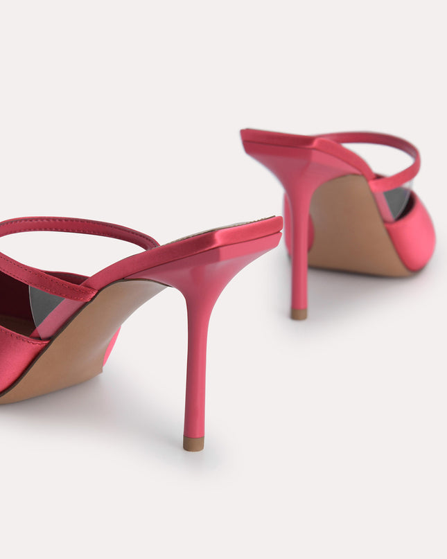 Satin Heeled Mules