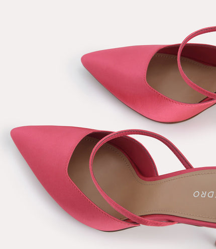 Satin Heeled Mules
