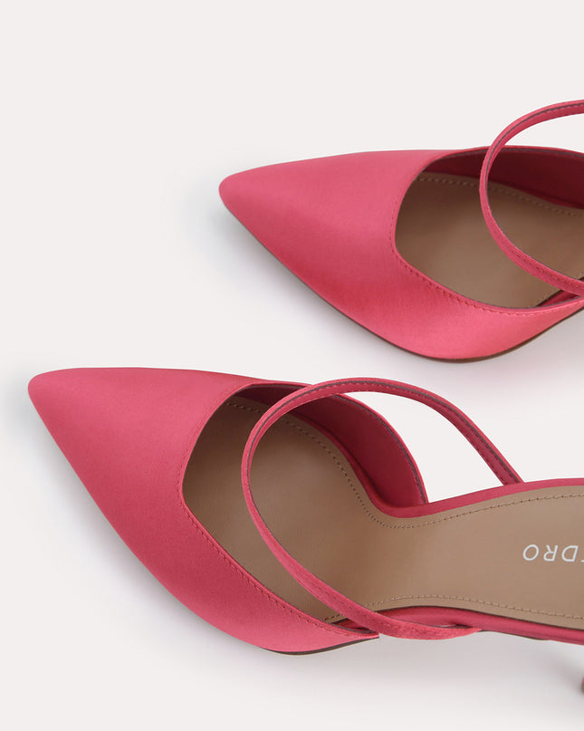 Satin Heeled Mules