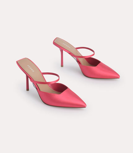 Satin Heeled Mules