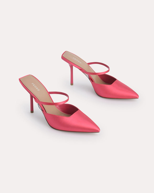 Satin Heeled Mules