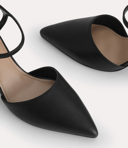 Leather Pointed Toe Pumps