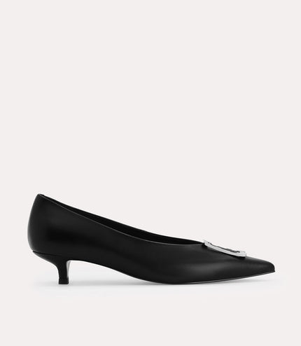 Leather Plaque Pumps