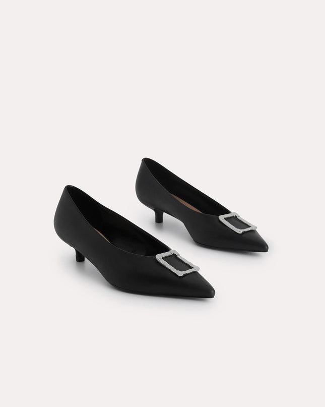 Leather Plaque Pumps