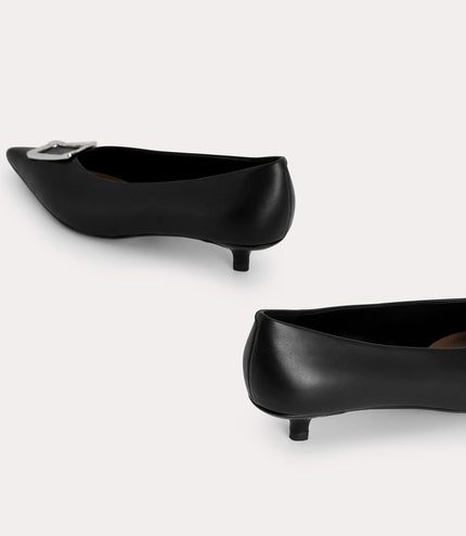 Leather Plaque Pumps