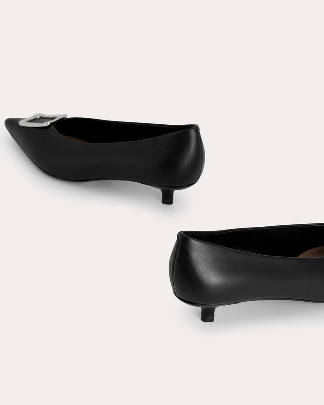 Leather Plaque Pumps
