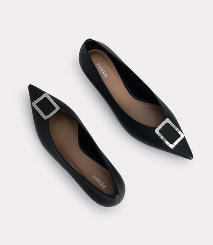 Leather Plaque Pumps