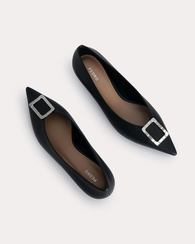 Leather Plaque Pumps