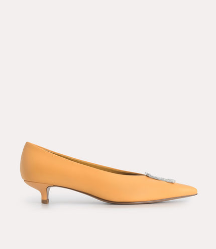 Leather Plaque Pumps