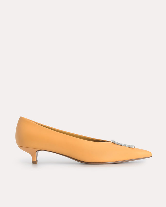 Leather Plaque Pumps