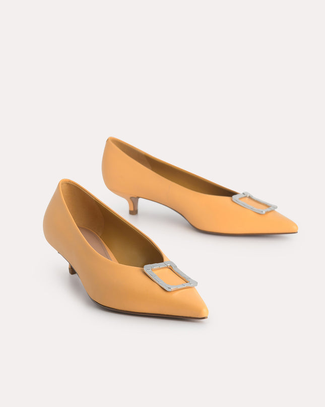 Leather Plaque Pumps
