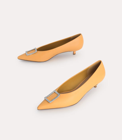 Leather Plaque Pumps