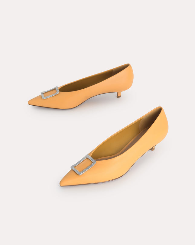 Leather Plaque Pumps