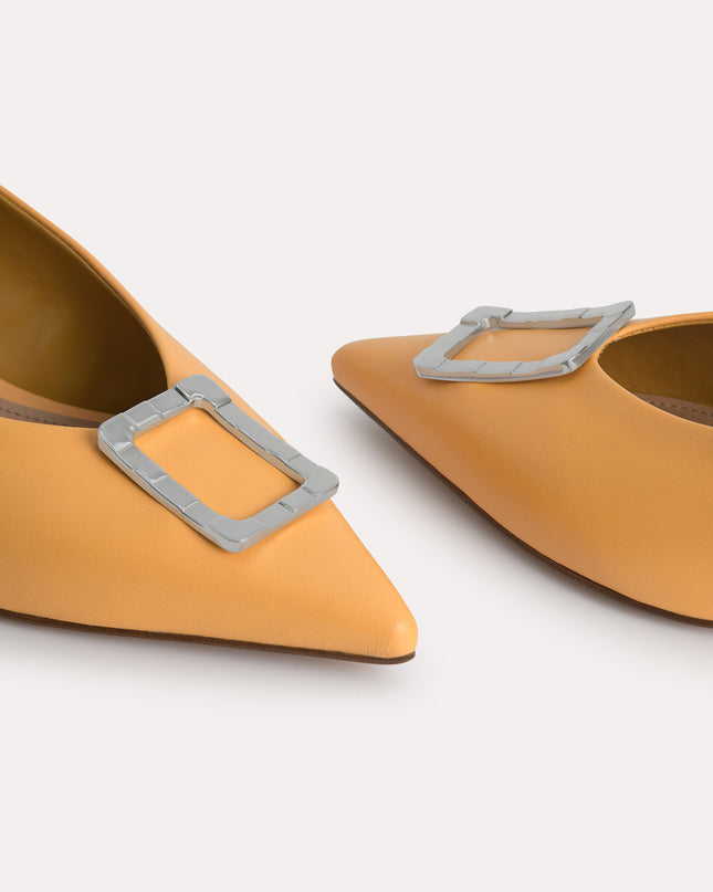 Leather Plaque Pumps