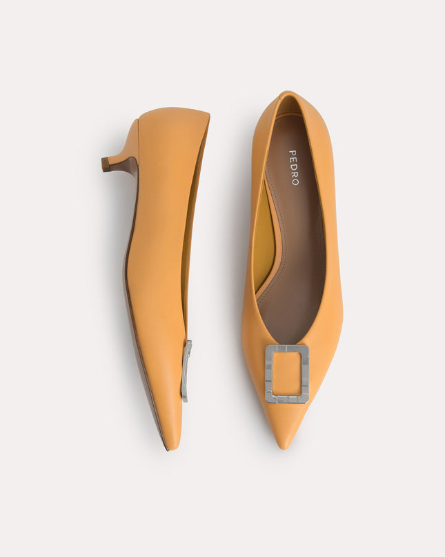 Leather Plaque Pumps