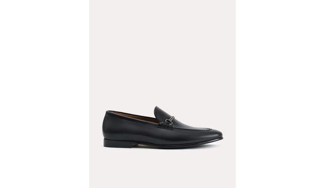 Burnished Leather Loafers with Bit Detailing